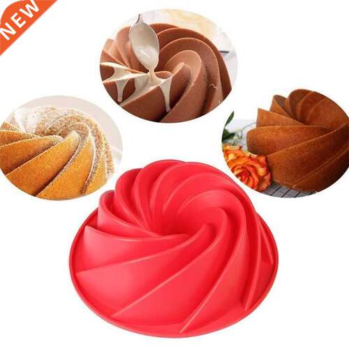 3D Big Swirl Shpe Silicone Butter Cke Mould Kitchen Bking