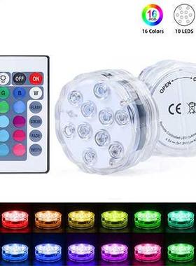 10 LED Pool Light Battery Operated Underwater Lam RGB Subme