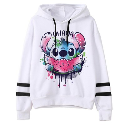 Kawaii Stitch Ohana Hoodies Women Disney Cartoon  Lilo Stitc