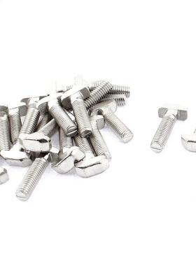 M8 Thread 0mm Length T SDrop-in Stud Bolt Screw 20pcs Silve