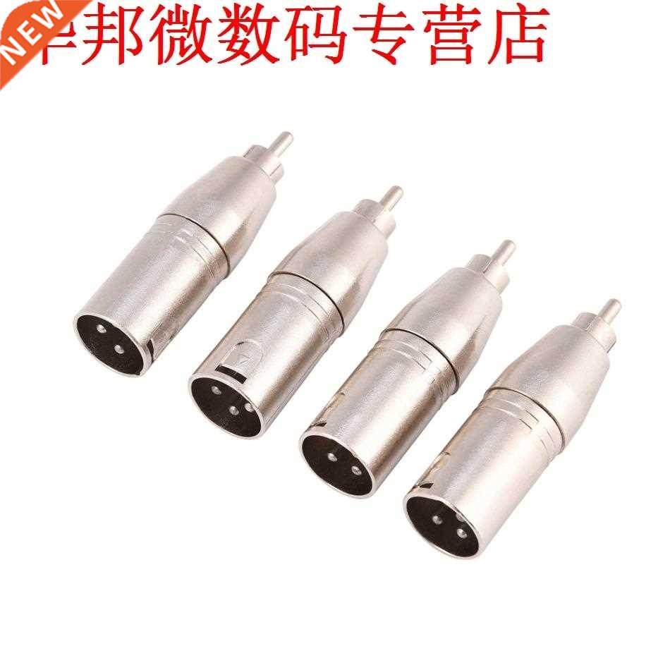 4Pcs 3-Pin XLR ale to RCA ale Plug icroic Connector Adap