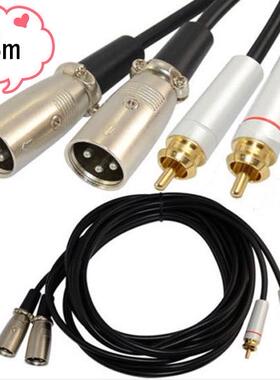 10Ft 3m 3Pin 2 XLR Male to 2 RCA Male Plug Pro Audio AV Cab