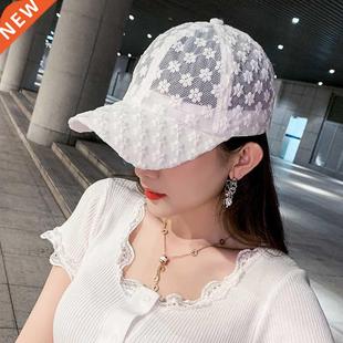 Small Flower Mesh 9;s Breathable Lace Caps Women& Baseball