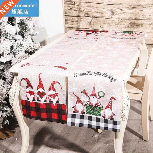 Cartoon Christmas Forest Man Table Runner Cover Christmas Ta
