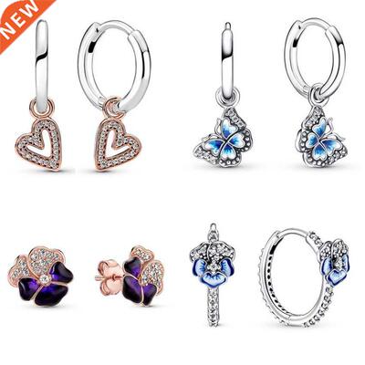 Authentic 925 Sterling Silver Sparkling Freehand Heart Stud