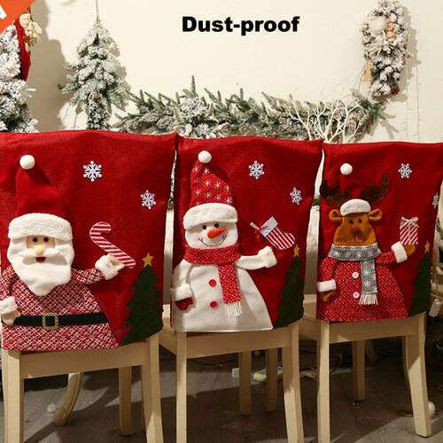 Christmas Chair Back Cover Top Dining Table Seat Decoration