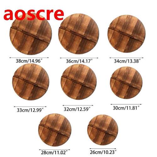 Wooden wood cover Handmade fir anti-scalding pot lid cover w
