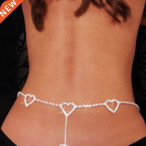 Fashion Trend Pavé Crystal Heart Waist Chain Women Au
