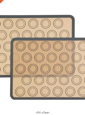 2pcs Non Stick Silicone Dough Macaroon Tray Oven Baking Fond