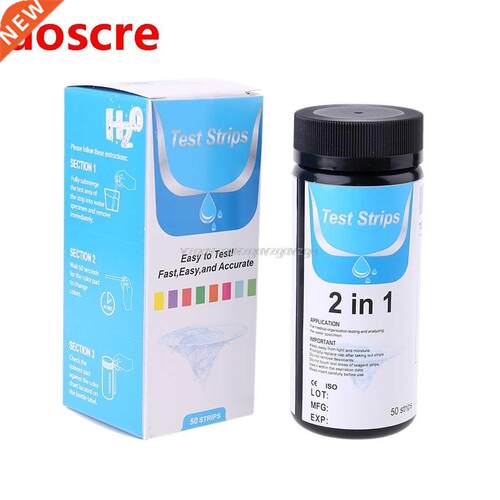 50Strips/bottle 2in1 pH Hardness Water Test Strip Reagent Fi