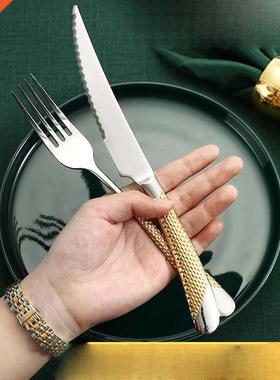 Home Tableware Cutlery Set Golden Cutlery Stainless Steel Di