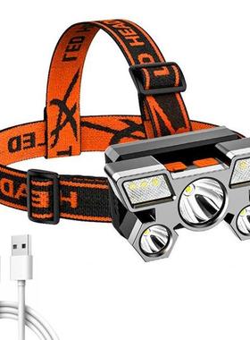 350LM LED Headlamp USB Rechargeable Waterproof COB 1200mAh O