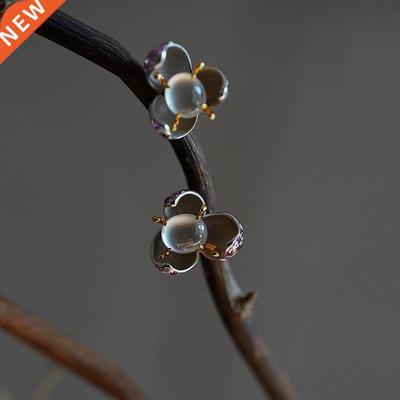 Inspired design silver inlaid crystal natural chalcedony ova