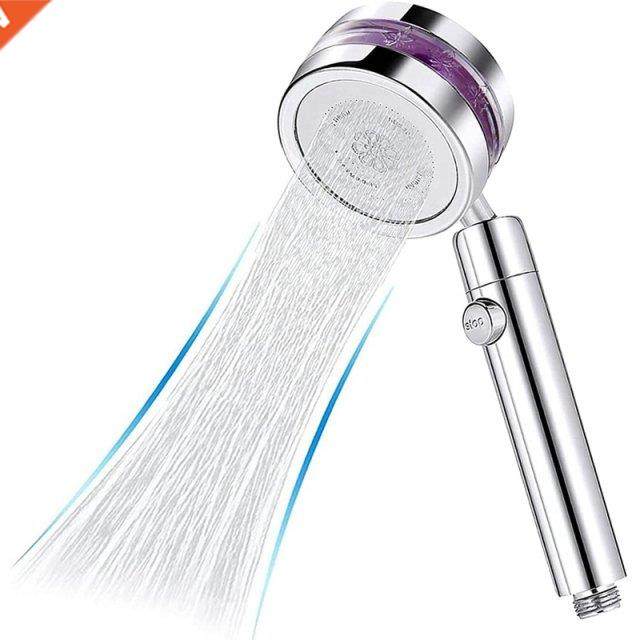 Turbo Shower Head,2 Modes Rotating Power Propeller Driven Ha
