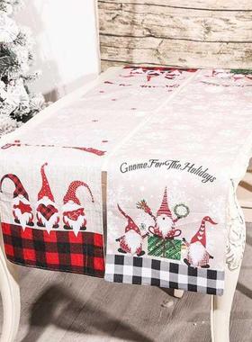 Christmas Linen Tablecloth Faceless 180x36CM Xmas Table Runn
