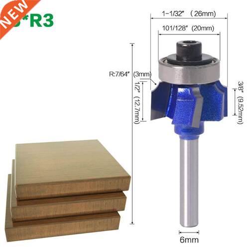 6mm Shank Router Bit R1/R2/R 4 Teeth Edge Trimmer Woodwork