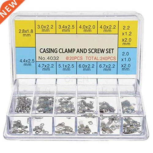 240Pcs Watch Casing Clamp Movement Adapter Securing Screw Wa