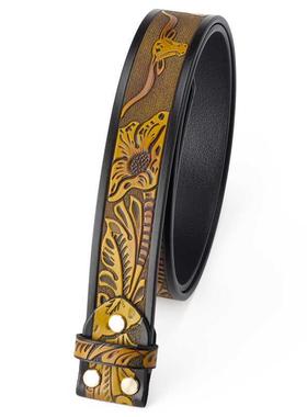Genuine Leather Belt Man No Buckle .8cm Width Cowskin Tang