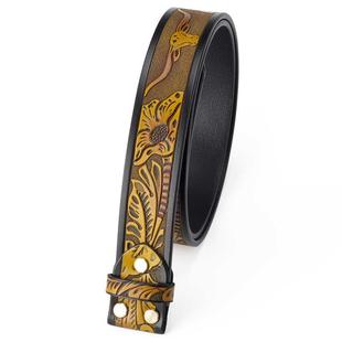 Genuine Leather Belt Man No Buckle .8cm Width Cowskin Tang
