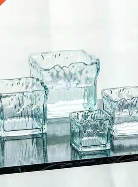 Ice Sculpture Square Creative Square Hydroponic Green Plants