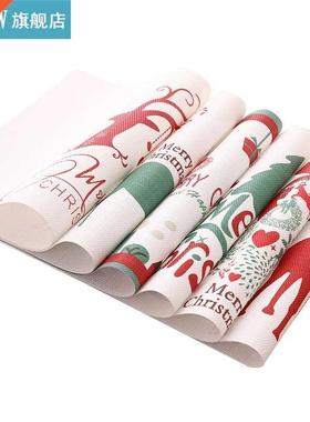 4Pcs/Set Christas Placeat Waterproof PVC Coaster Christas