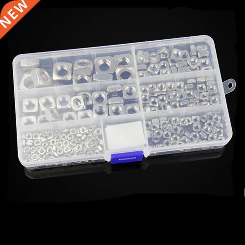 260pcs 304 Stainless Steel Square Nuts Set M3 M4 M5 M6 M8 M1