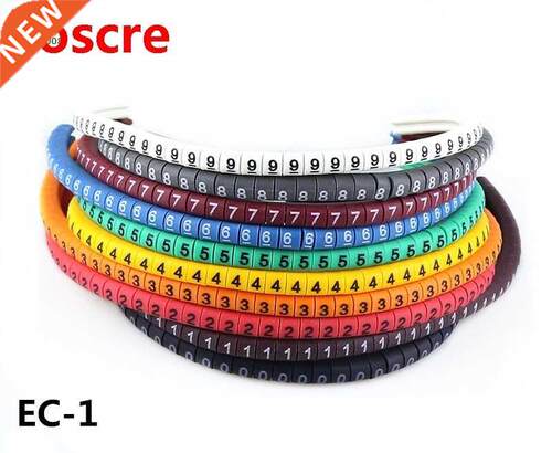 500PCS EC-1 Cable Wire Marker 0 to 9 For Cable Size 2.5 sqmm