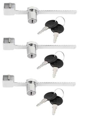 3 Pcs Drawer Display Case Showcase Sliding Glass Door Lock w