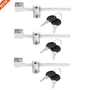 3 Pcs Drawer Display Case Showcase Sliding Glass Door Lock w