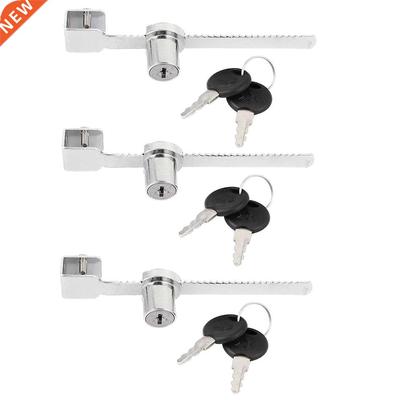 3 Pcs Drawer Display Case Showcase Sliding Glass Door Lock w