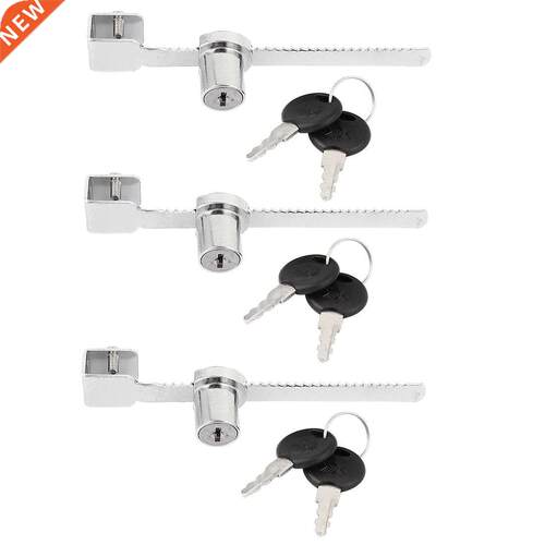 3 Pcs Drawer Display Case Showcase Sliding Glass Door Lock w