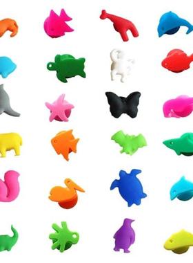 24pcs Wine Glass Markers Marine Terrestrial Animals Silicone