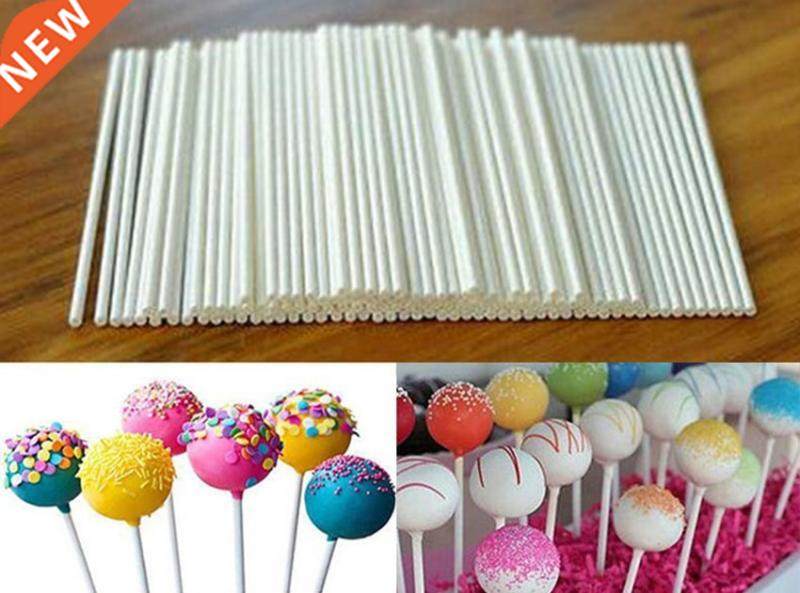 80Pcs Plastic Lollipop Stick Safe White Cake Sucker Sticks F