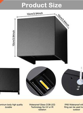 12W LED Wall Lamp Indoor Outdoo Waterproof Light IP65 Adjust