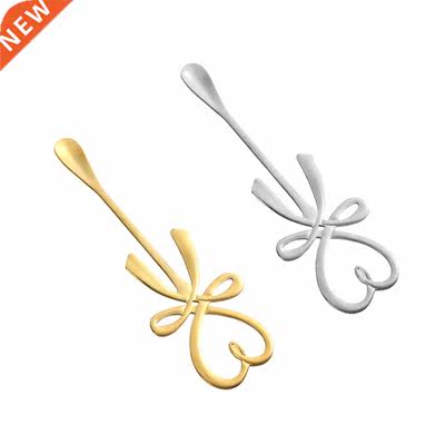 Heart Bowknot Coffee Stirring Spoons Stainless Steel Dessert