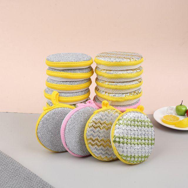5 pcs Double Sided Cleaning Sponge Pan Pot Dish Clean Househ
