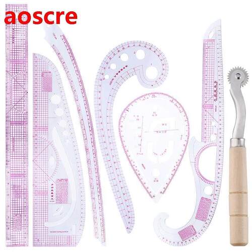 7pcs/Set Sewing French Curve Ruler Kit Sewing Drawing Ruler