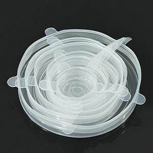 6 Pcs/Set Reusable Silicone Food Wrap Stretch Vacuum Seal Co