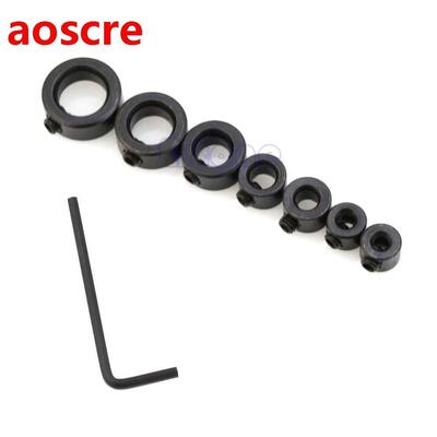7Pcs Drill Depth Stop Collars Hex Wrench For Drill Bits Co
