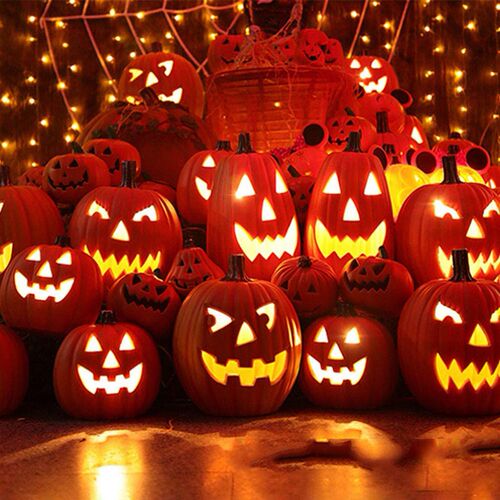 Halloween Pumpkin Led Night Light Decoration Lamp Portable C