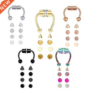 1PCS Stainless Steel Fake Nose Ring Clip Fake Septum Piercin