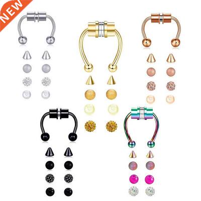 1PCS Stainless Steel Fake Nose Ring Clip Fake Septum Piercin