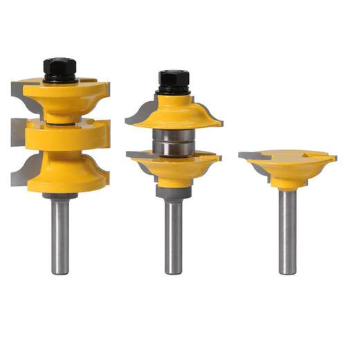 3Pcs 8mm Shank Entry Interior Tenon Door Router Bit Set Matc
