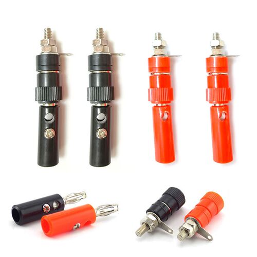 8pcs 4mm Speaker Screw Banana Plugs Connectors Solderless bi