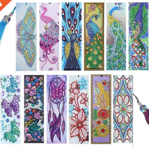 5D DIY Peafowl Special Shaped Diamond Painting PU Leather Ta