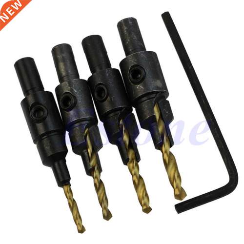 4x HSS Countersink Drill Bit Set Quick Change Hex Shank Scre