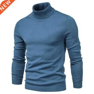 New Winter Turtleneck Thick Mens Sweaters Casual Turtle Neck