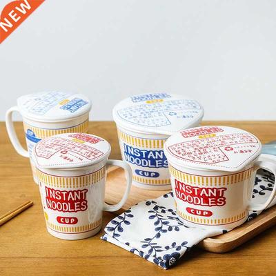 ins style creative instant noodle ceramic Cup bowl with cove