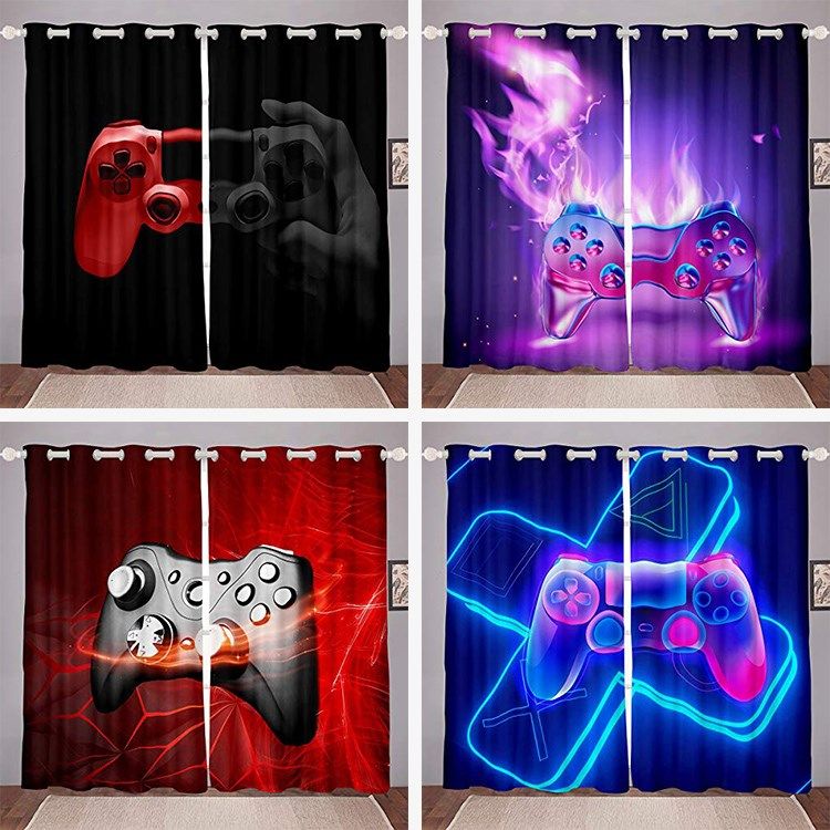 Boys Gamepad  Anime Window Curtains Blackout Curtains 3D