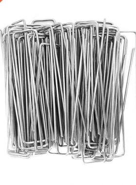 100Pcs Stanless Steel Ground Garden Staple Pns Grass Barr